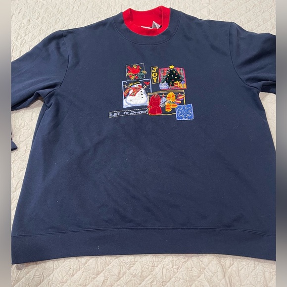 Vintage Bobbie Brooks Christmas Pullover Sweater Let it Snow Joy Size Xlarge - Picture 2 of 8